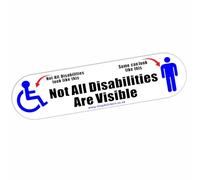 1 x D97E Sticker Not All Disabilities Are Visible Some Look Like This Sign MALE Icon Wheelchair Logo Disabled Car Badge Disability Awareness Driver Decal Label 200x50mm (Externally to Smooth Surfaces)