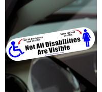 1 x D98 Sticker Not All Disabilities are Visible Some Look Like This Sign Female Icon Wheelchair Logo Disabled Car Window Badge Disability Driver Decal Label 200x50mm (Inside Window to Face Outwards)