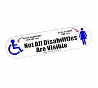 1 x D98E Sticker Not All Disabilities are Visible Some Look Like This Sign Female Icon Wheelchair Logo Disabled Car Window Badge Disability Driver Decal Label 200x50mm (Externally to Smooth Surfaces)