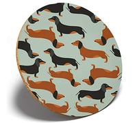 1 x Dachshund Sausage Dog - Round Coaster Kitchen Student Kids #14369