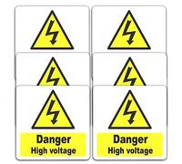 1 x Danger High Voltage Sticker Electrical Warning Sign Electrician Health and Safety Label 100x100mm FC