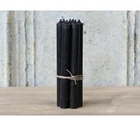 1 x Dark Grey Dinner Candle, Single Thin Candle, Coal Black Rustic Dinner Taper Bistro Candle, Grey Candles, Candles Coloured, 7hr Burn, 20cm,
