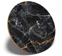 1 x Dark Grey Marble Effect - Round Coaster Kitchen Student Kids #3226