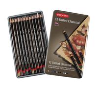 1 X Derwent Tinted Charcoal Pencils Tin (Set of 12)