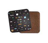 1 x DestinationVinyl Cute Hero Dad Coaster - Comic Book Dads Fathers Day Daddy Cute Kids #19060