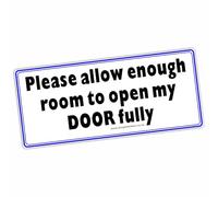 1 x DF2E Sticker Please Allow Enough Room to Open my Door Fully Worded Access Disabled Window Sign Disability Wheelchair Mobility Notice Scooter Label (External to Smooth Surfaces)