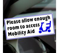 1 x DF3 Sticker Please Leave Enough Room to Access my Mobility Aid From Boot Window Sign Disabled Car Disability Scooter Handicapped Accessibility Decal Label Notice (Inside Window to Face Outwards)