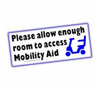 1 x DF3 Sticker Please Leave Enough Room to Access my Mobility Aid From Boot Window Sign Disabled Car Disability Scooter Handicapped Truck Accessibility Decal Label (Externally to Smooth Surfaces)