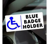 1 x DF7 Sticker Blue Badge Holder Sign Disabled Disability Car Window Awareness Notice Driver Vehicle Decal Label Motability Handicap Accessible Parking 200x87mm (Internal Window to Face Outwards)