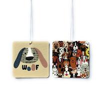 1 x Dog Lovers Air Freshener - Unique - 2 designs on 1 - Fun, Novelty Birthday Gift - Car and Home - Made in UK