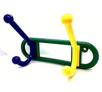 1 x Double hat & Coat Hook Resin Funky Multi Coloured Door or Wall Hanger by Swish.