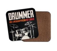 1 x Drummer Definition Square Coaster - Drums Musician Dictionary Regular But Cooler Funny Hobby #83771