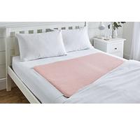 1 x Drylife Super Absorbent Washable Single Bed Protector Pad with Tucks | 90cm x 150cm | Thin Reusable Incontinence Bedding Protection, Comfortable & Durable | Pink Reusable Pad