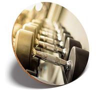 1 x Dumbbell Weights Fitness Fun - Round Coaster Kitchen Student Kids #2649