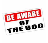 1 x DW1E Be Aware of the Dog Sticker Adhesive Vinyl Sign Security Warning Decal Home or Business Sign External Application