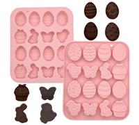 1 x Easter Chocolate Molds Silicone 16 Cavities Easter Eggs Bunny Basket Molds Nonstick Baking Mold Wax Melting Molds for Kids Easter Party DIY Chocolate Candy Jelly
