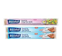 1 x EasyCut Cling Film Refill Roll 60m x 35cm + 2 x EasyCut Tin Foil Aluminium Foil Refill Roll 15m x 30cm