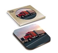 1 x Eco Boxed Cork Coasters - Big Rig Mack Truck American Trucker Drink Cup Mug Glass Table Mat #16069