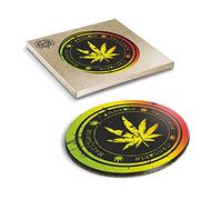 1 x Eco Boxed Cork Coasters - Cannabis Weed Marijuana Stamp Drink Cup Mug Glass Table Mat #5861