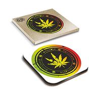 1 x Eco Boxed Cork Coasters - Cannabis Weed Marijuana Stamp Drink Cup Mug Glass Table Mat #5861