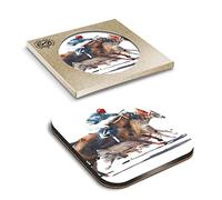 1 x Eco Boxed Cork Coasters - Horse Racing Jockey Race Drink Cup Mug Glass Table Mat #21697