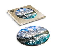 1 x Eco Boxed Cork Coasters - Moraine Lake Mountain Canada Drink Cup Mug Glass Table Mat #3484