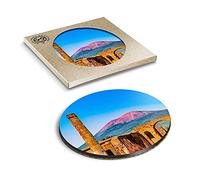 1 x Eco Boxed Cork Coasters - Mount Vesuvius Italy Pompeii Drink Cup Mug Glass Table Mat #3498
