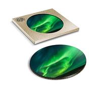 1 x Eco Boxed Cork Coasters - Northern Lights Aurora Borealis Drink Cup Mug Glass Table Mat #14134