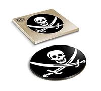1 x Eco Boxed Cork Coasters - Pirate Flag Jolly Roger Ship Skull Drink Cup Mug Glass Table Mat #24025