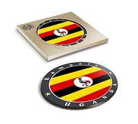1 x Eco Boxed Cork Coasters - Uganda Kampala East Africa Flag Drink Cup Mug Glass Table Mat #5188