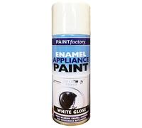 1 x Enamel White Appliance 300ml / 1x Pair of Disposable GlovesTough Stuff Hard Wearing Smooth Aerosol for Metal Wood Plastic by Swiss Signature