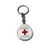 1 x EpiPen Inside Medical Alert Keychain - Allergy & Anaphylaxis Emergency Tag - Epinephrine Auto Injector Bag Identifier - Visible Safety Key Ring for Backpack, School Bag, Travel