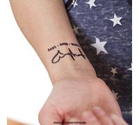 1 x Faith + Hope + Love Tattoo - black temporary Cross Puls Heart Tattoo Symbol - No China (1)