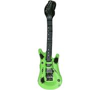 1 x Fancy Dress Rock N Roll Party Inflatable Neon Coloured Guitar Green