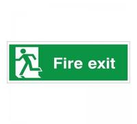 1 x Fire Exit Running Man Left Sign 300mm x 100mm - Rigid Plastic (FE.15E-RP)