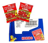 1 x Full Box of HARIBO Sweets (Squidgy STRAWBS 160g (12 Packs))