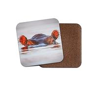 1 x Funky Hippopotamus Coaster - Wild Animal Africa Hippo River Sea #15643