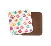 1 x Funky Paw Prints Drinks Coaster - Animal Dog Cat Kitten Cute Girls #8479