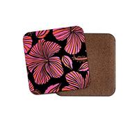 1 x Funky Pink Hibiscus Flowers Coaster - Mum Sister Hawaii Tropical #8785