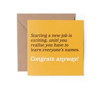 1 x Funny New Job Greeting Card - Colleague Names Work Congrats Gift #85321