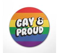 1 x Gay and Proud Round Mouse Mat - LGBTQ Flag Rainbow Identity Pride Desk Accessories Office Home Mousemat Mousepad Pad PC IT Gift #81943