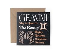 1 x Gemini Greeting Card - Funny Joke Negative Bad Traits Zodiac Star Sign Horoscope Stars Groovy Astrology Birthday Celebration #81874
