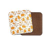 1 x Ginger Cats Pattern Coaster - Kittens Cat Orange Mice Cute Mum Gran #15291