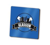1 x Glasgow Square Magnet - Scotland Flag UK Skyline Landmarks City Fridge Magnetic Travel Holiday Family Friend Women Men #83160