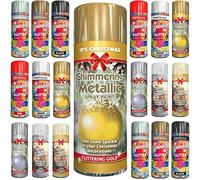 1 x Glitter Metallic Christmas Gold Spray Paint 200ml / 1x Pair of Disposable Gloves Decorative Creative Art and Craft by Swiss Signature
