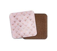 1 x Gold Art Deco Pattern Coaster - Pink Retro Wallpaper Vintage Design #12374
