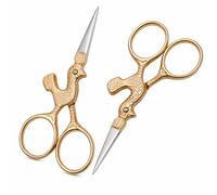 1 x Gold Plated Embroidery Scissors, Hen Shape, Stainless Steel Blades, Multi Purpose 3.5 Inch, for Sewing, Nail, Eyebrows and Cuticle Trimming