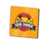 1 x Gran Canaria Square Magnet - Spain Spanish Flag Skyline Landmarks City Fridge Magnetic Travel Holiday Family Friend Women Men #83277