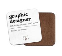 1 x Graphic Designer Square Coaster - Doodles Colleague Student Dictionary Definition Funny Joke Job Hobby #83755