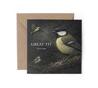 1 x Great Tit Bird Greeting Card - Latin Animal Name Science Biology Birthday Gift #72028
